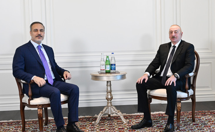 Prezident İlham Əliyev Türkiyənin xarici işlər naziri Hakan Fidanı qəbul edib