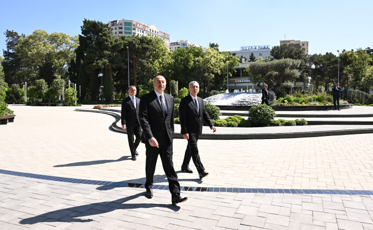 Prezident İlham Əliyev Bakıda əsaslı şəkildə yenidən qurulan Nərimanov parkının açılışında iştirak edib