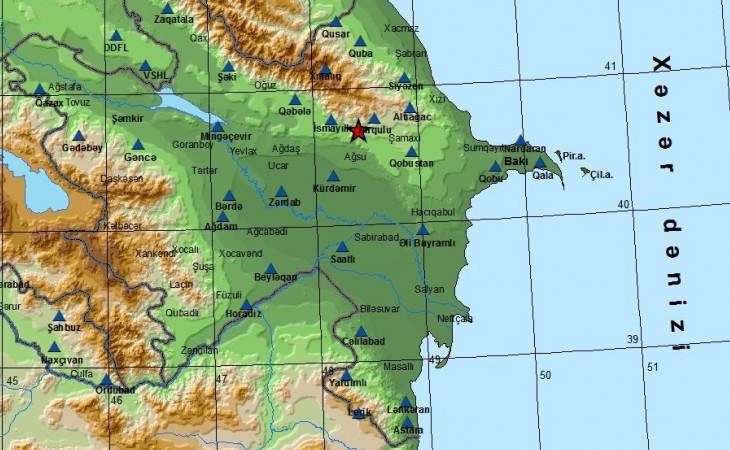 Ağsu rayonunda maqnitudası 3.7 olan zəlzələ qeydə alınıb