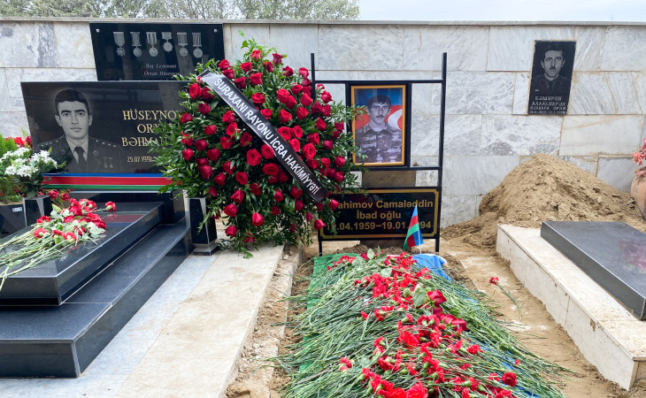 Şəhid Cəmaləddin İbrahimovun nəşi Əmircan kənd qəbiristanlığında torpağa tapşırılıb