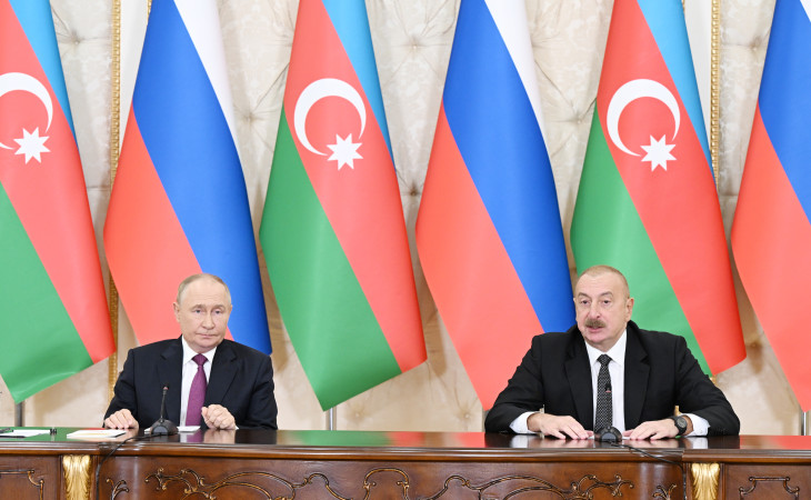 Prezident İlham Əliyev və Prezident Vladimir Putin mətbuata bəyanatlarla çıxış ediblər