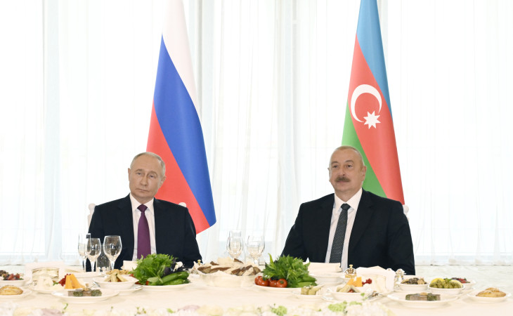 Bakıda Prezident İlham Əliyevin adından Rusiya Prezidenti Vladimir Putinin şərəfinə dövlət ziyafəti verilib 