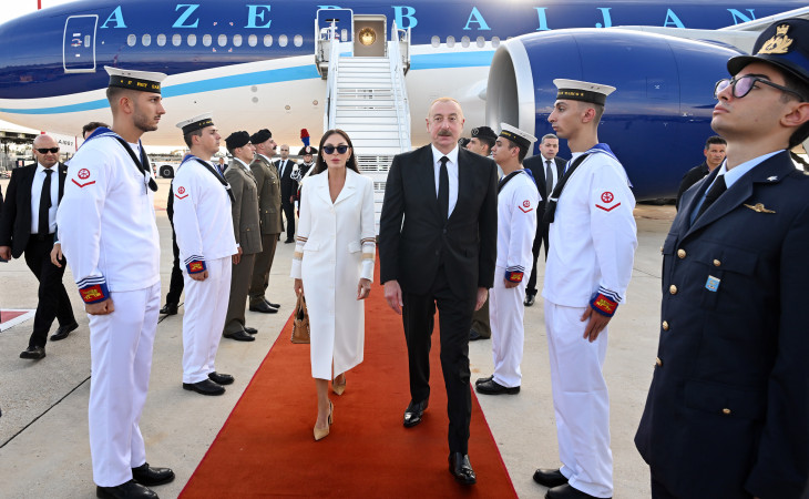 Azərbaycan Prezidenti İlham Əliyev İtaliyaya işgüzar səfərə gəlib