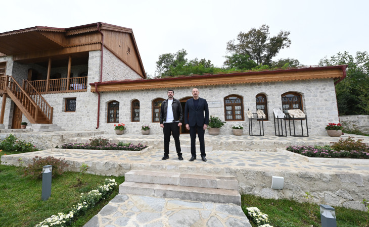 Prezident İlham Əliyev Şuşada Üzeyir Hacıbəylinin ev-muzeyinin bərpadan sonra açılışında iştirak edib