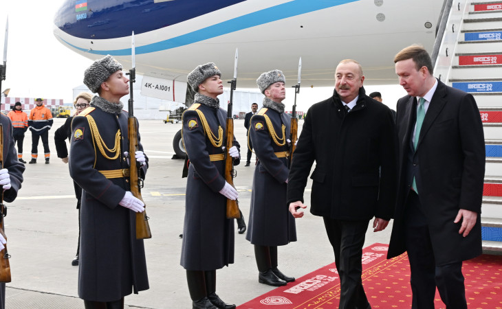 Azərbaycan Prezidenti İlham Əliyev Rusiyaya səfərə gəlib