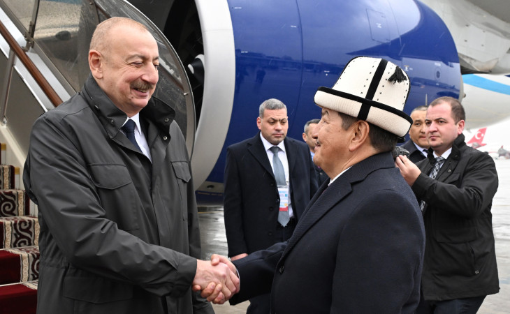 Azərbaycan Prezidenti İlham Əliyev Qırğızıstana səfərə gəlib