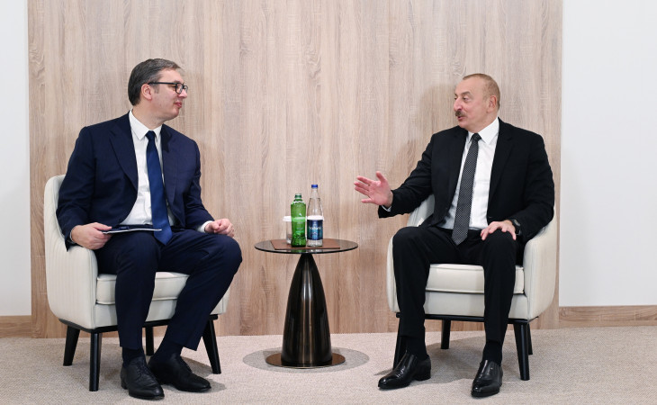 Prezident İlham Əliyev Serbiya Prezidenti ilə görüşüb