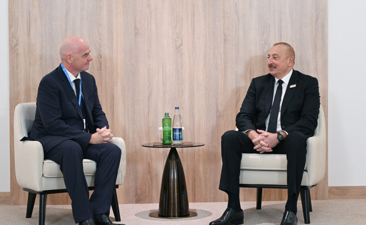 Prezident İlham Əliyev FIFA-nın prezidenti ilə görüşüb