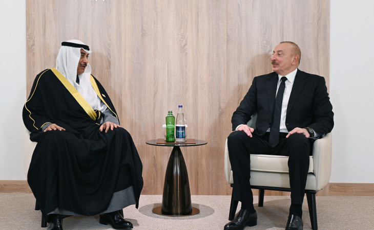 Prezident İlham Əliyev Küveyt Dövlətinin Vəliəhdi ilə görüşüb 