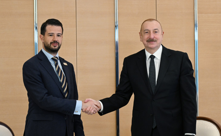 Prezident İlham Əliyev Monteneqronun Prezidenti ilə görüşüb 