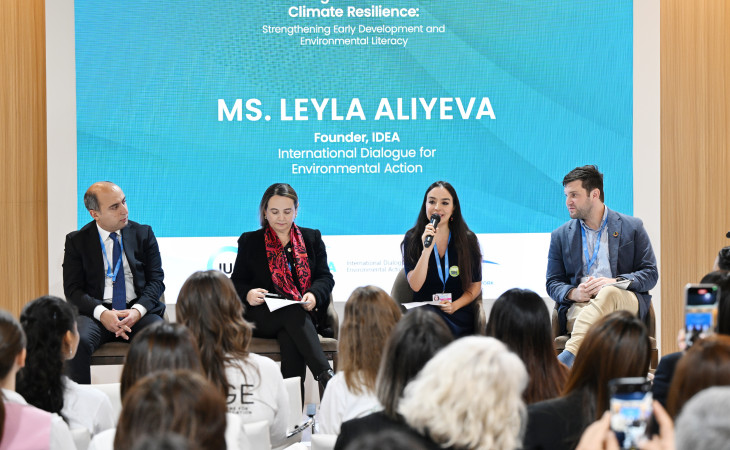 Leyla Əliyeva COP29 çərçivəsində gənclərin ətraf mühit savadlılığının artırılmasına dair müzakirələrdə iştirak edib
