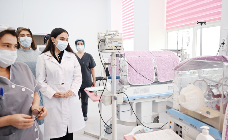 Leyla Əliyeva K.Fərəcova adına Elmi Tədqiqat Pediatriya və Elmi Tədqiqat Mamalıq və Ginekologiya institutlarını ziyarət edib