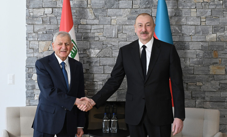 Prezident İlham Əliyev Davosda İraq Prezidenti ilə görüşüb