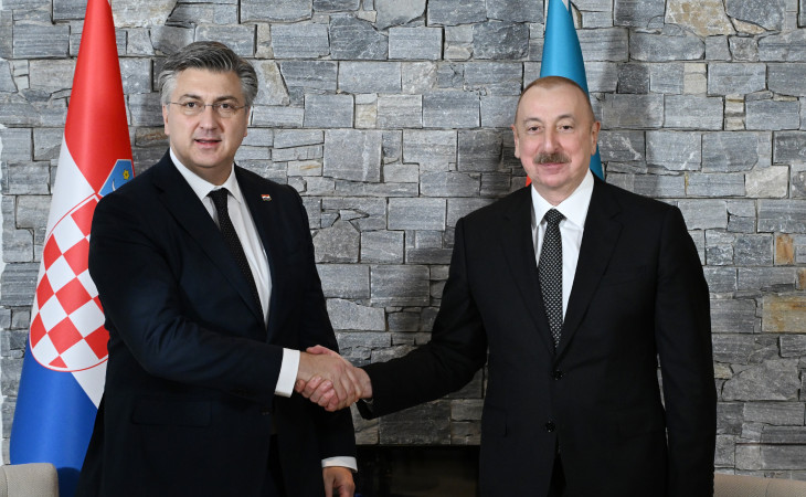 Prezident İlham Əliyev Davosda Xorvatiyanın Baş naziri ilə görüşüb