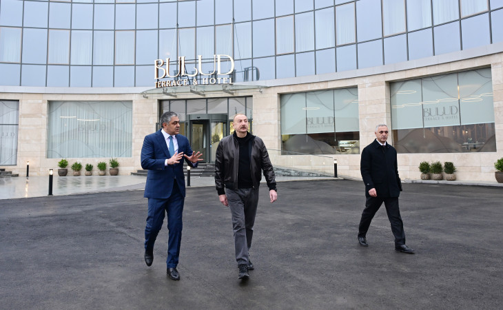 Prezident İlham Əliyev Xankəndidə “Bulud” hotelinin açılışında iştirak edib