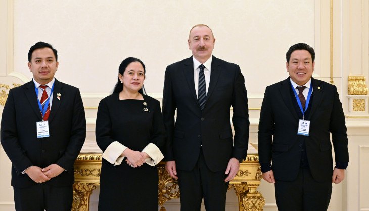Prezident İlham Əliyev İndoneziya Nümayəndələr Palatasının sədrini qəbul edib