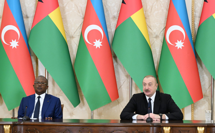 Azərbaycan Prezidenti İlham Əliyev və Qvineya-Bisau Prezidenti Umaru Sisoku Embalo mətbuata bəyanatlarla çıxış ediblər