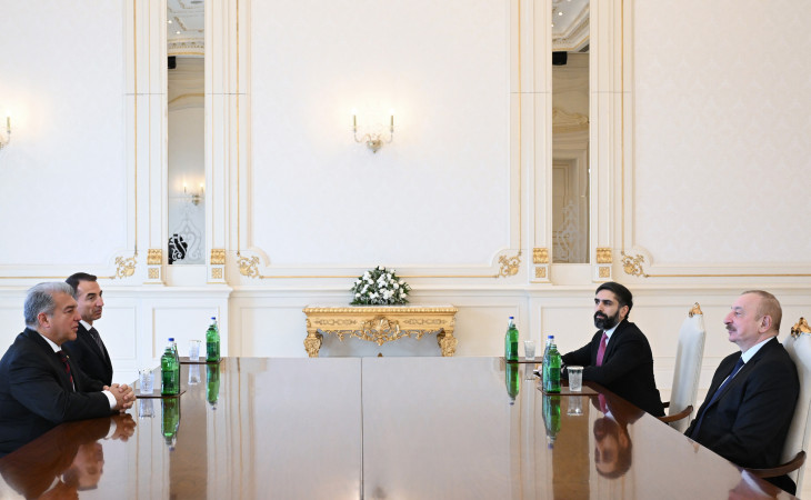 Prezident İlham ƏIiyev “Barselona” Futbol Klubunun prezidentini qəbul edib