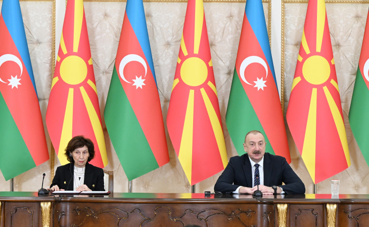 Azərbaycan və Şimali Makedoniya prezidentləri mətbuata bəyanatlarla çıxış ediblər