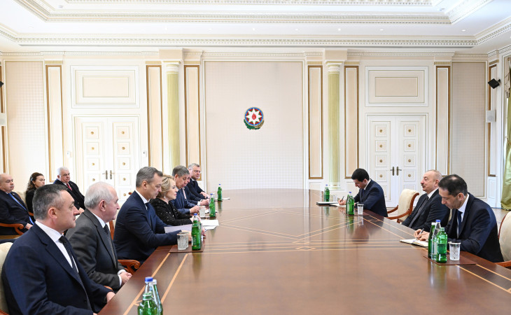Prezident İlham Əliyev Rusiya Federal Məclisi Federasiya Şurasının sədrinin rəhbərlik etdiyi nümayəndə heyətini qəbul edib 