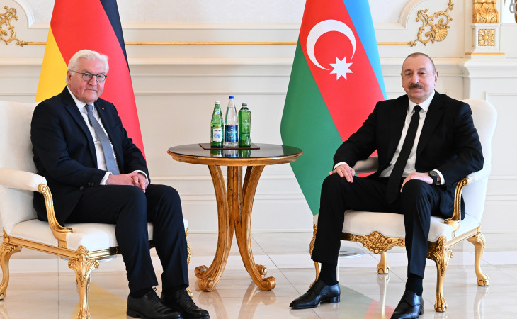 Azərbaycan Prezidenti İlham Əliyevin Almaniya Prezidenti Frank-Valter Ştaynmayer ilə təkbətək görüşü olub