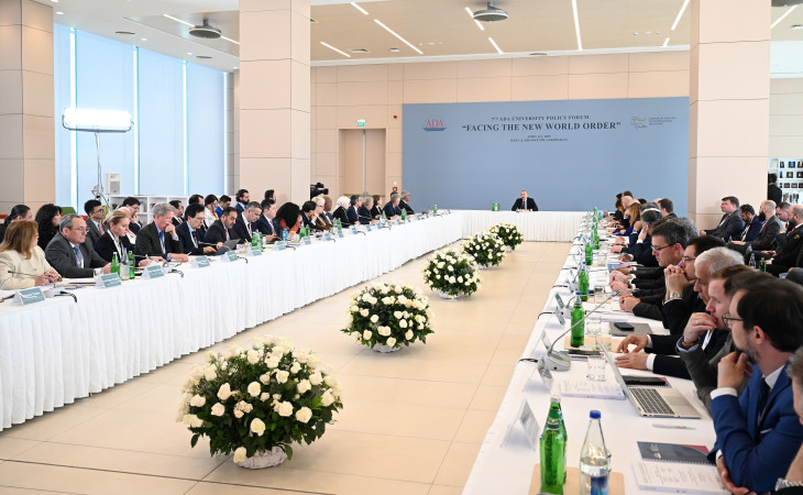 International Forum themed “Facing the New World Order” commenced at ADA University with participation of President Ilham Aliyev