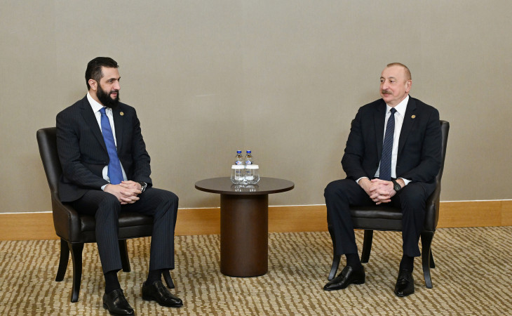 Prezident İlham Əliyevin Antalyada Suriyanın keçid dövrü Prezidenti ilə görüşü olub