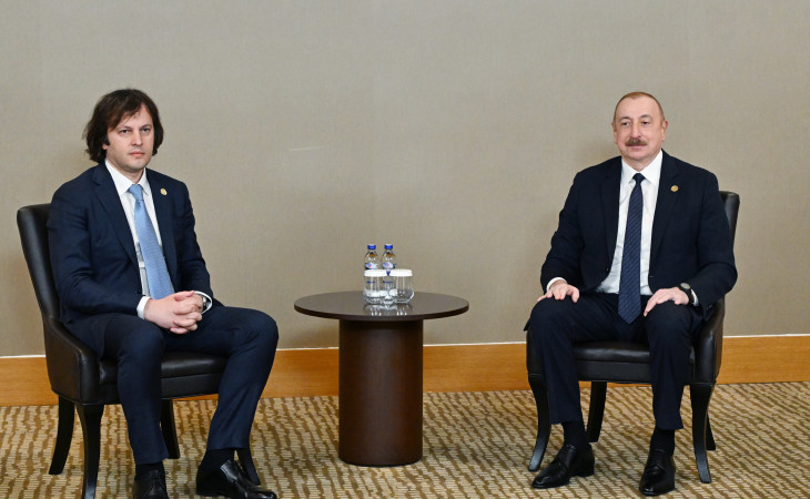 Prezident İlham Əliyev Antalyada Gürcüstanın Baş naziri İrakli Kobaxidze ilə görüşüb