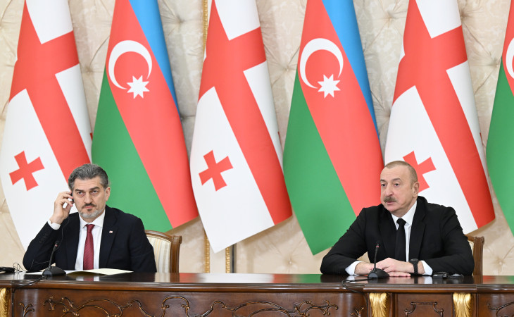 Azərbaycan və Gürcüstan prezidentləri mətbuata bəyanatlarla çıxış ediblər