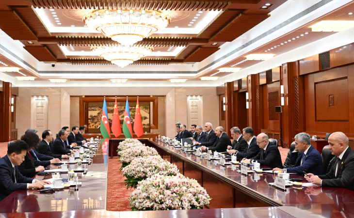 Azərbaycan Prezidenti İlham Əliyev Çin Dövlət Şurasının Baş naziri ilə görüşüb