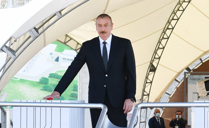 President Ilham Aliyev viewed construction of 330/220/110 kV Gobu power substation