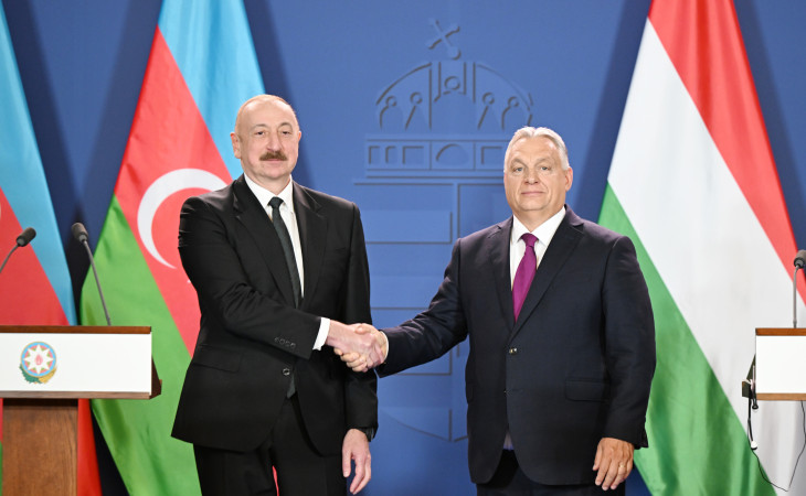 Azərbaycan Prezidenti İlham Əliyev və Macarıstanın Baş naziri Viktor Orban mətbuata bəyanatlarla çıxış ediblər