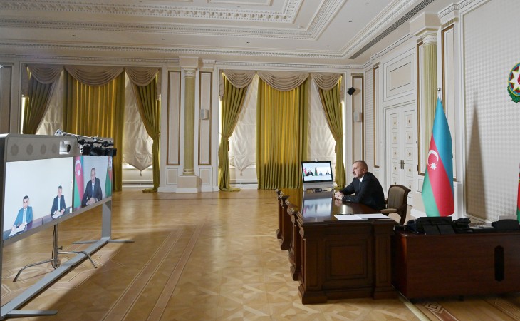 President Ilham Aliyev received in a video format Faig Qurbatov due to his appointment as head of Bilasuvar District Executive Authority and Elmir Baghirov due to his appointment as head of Saatli District Executive Authority