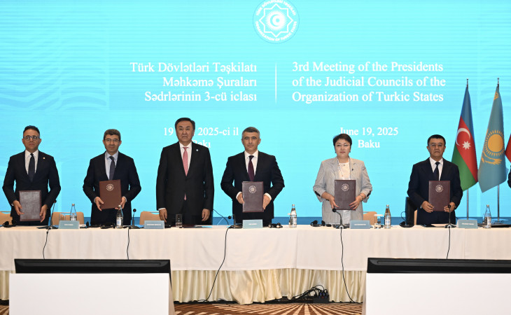 Türk Dövlətləri Təşkilatına üzv ölkələrin Məhkəmə Şuraları Şəbəkəsinin Əsasnaməsi imzalanıb