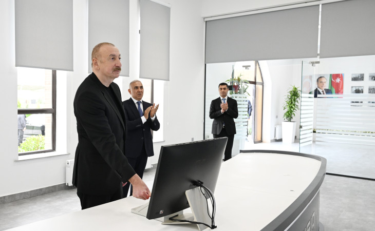 Prezident İlham Əliyev Yevlaxda Mərkəzi Aran Regional SCADA İdarəetmə Mərkəzinin açılışında iştirak edib