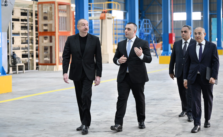 Goranboy rayonunda tikinti materialları istehsalı müəssisəsi istifadəyə verilib