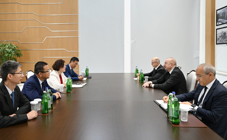 Prezident İlham Əliyev Mingəçevirdə Çinin “Dongfang Electric İnternational Corporation” Şirkətinin İdarə Heyətinin sədrini qəbul edib