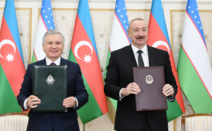 Azərbaycan ilə Özbəkistan arasında imzalanmış sənədlər mübadilə edilib