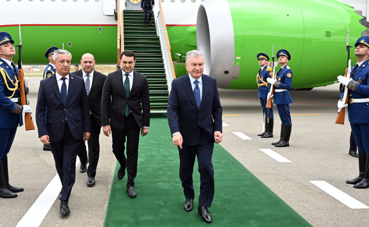Özbəkistan Prezidenti Şavkat Mirziyoyev Füzuli rayonuna səfərə gəlib