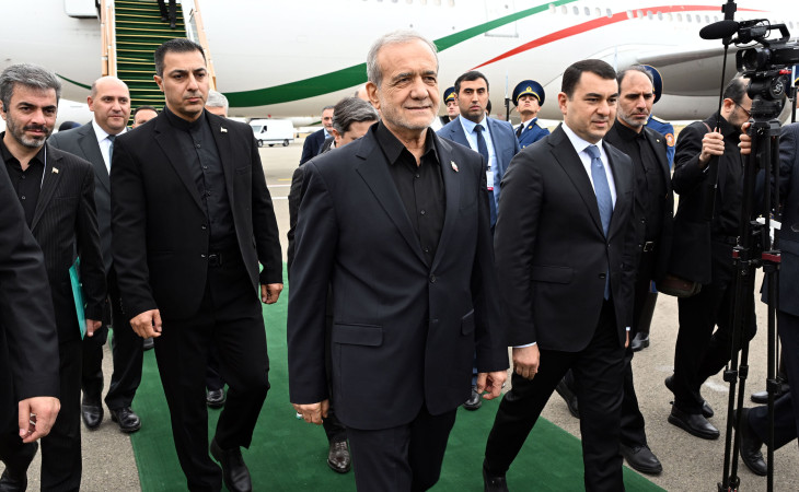 İran Prezidenti Məsud Pezeşkian Azərbaycana səfərə gəlib