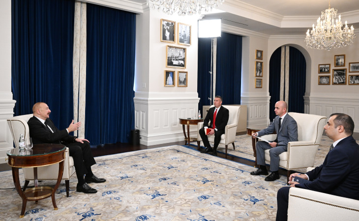 Prezident İlham Əliyev Vaşinqtonda Azərbaycanın media nümayəndələrinə müsahibə verib 