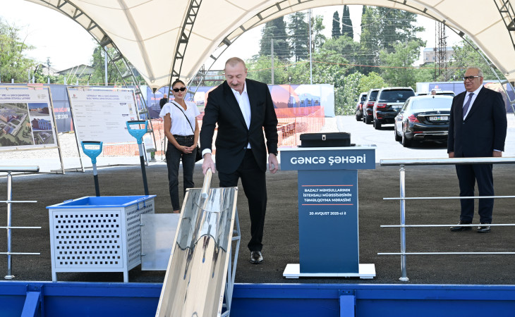 Gəncə şəhərində bazalt məhsullarının istehsalı müəssisəsinin təməli qoyulub