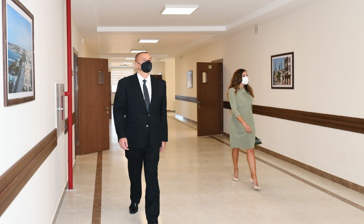 President Ilham Aliyev and first lady Mehriban Aliyeva attended inauguration of new building of comprehensive secondary school No 216 in Gala settlement