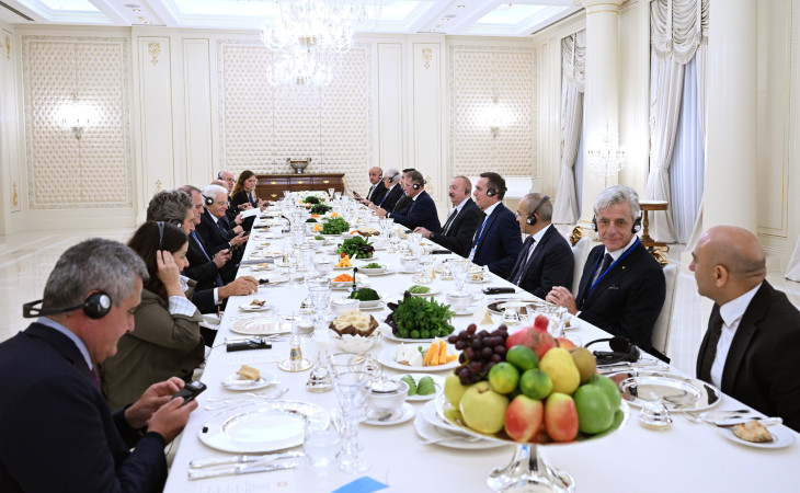 İtaliya Prezidenti Sercio Mattarellanın şərəfinə rəsmi ziyafət verilib 