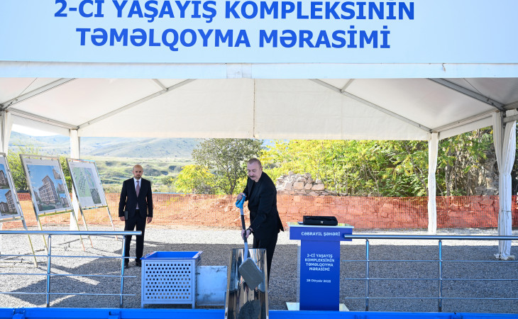 Cəbrayıl şəhərində ikinci və üçüncü yaşayış komplekslərinin təməli qoyulub