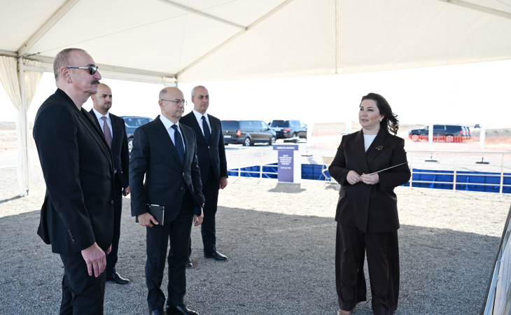 Prezident İlham Əliyev Cəbrayıl rayonunun Şahvəlli kəndində “Şəms” və “Üfüq” Günəş Elektrik stansiyalarının təməlini qoyub