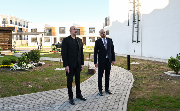 Prezident İlham Əliyev Zəngilan şəhərində 104 mənzilli yaşayış kompleksində görülmüş işlərlə tanış olub