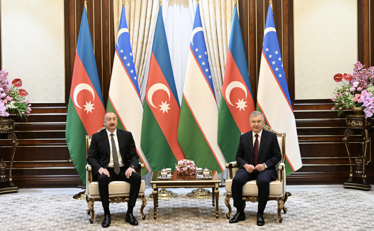 Daşkənddə Azərbaycan Prezidenti İlham Əliyevin Özbəkistan Prezidenti ilə təkbətək görüşü olub