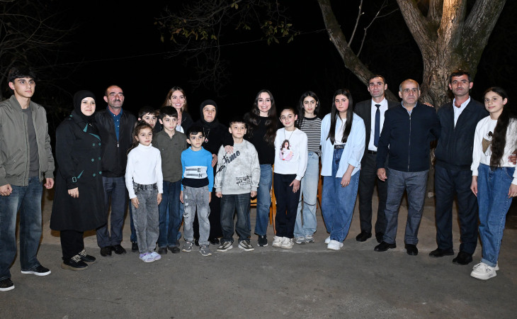 Leyla Əliyeva və Arzu Əliyeva Astarada Pəncəli Teymurovun ailəsini ziyarət ediblər