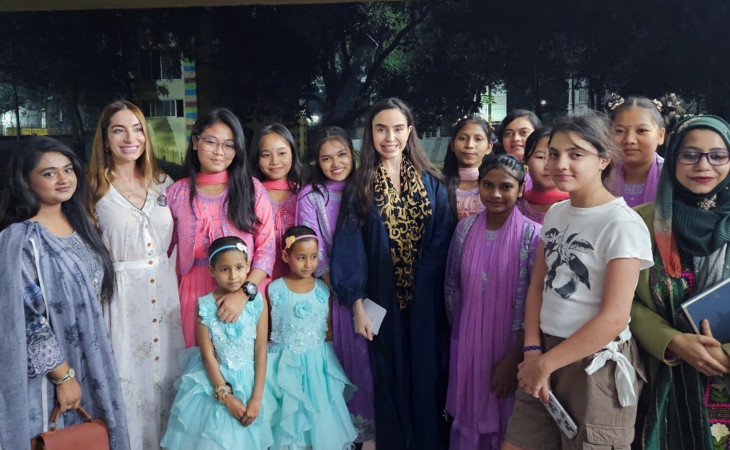 Leyla Aliyeva and Arzu Aliyeva visit orphanage in Dhaka